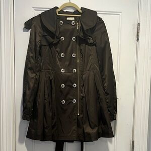 Women's Double-Breasted Olive Green Coat